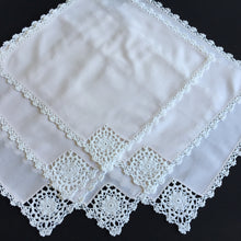 Load image into Gallery viewer, Handmade Vintage Beige Cotton Napkins with Crochet Lace