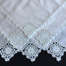Load image into Gallery viewer, Handmade Vintage Beige Cotton Napkins with Crochet Lace