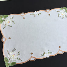 Load image into Gallery viewer, Hand Embroidered and Appliqued Vintage Cotton Placemat Doily