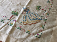 Load image into Gallery viewer, Australian Vintage Hand Embroidered Linen Tablecloth