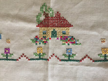 Load image into Gallery viewer, Australian Vintage Hand Embroidered Linen Tablecloth