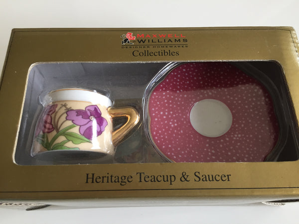 Maxwell & Williams Heritage Miniature Teacup and Saucer Set in Box