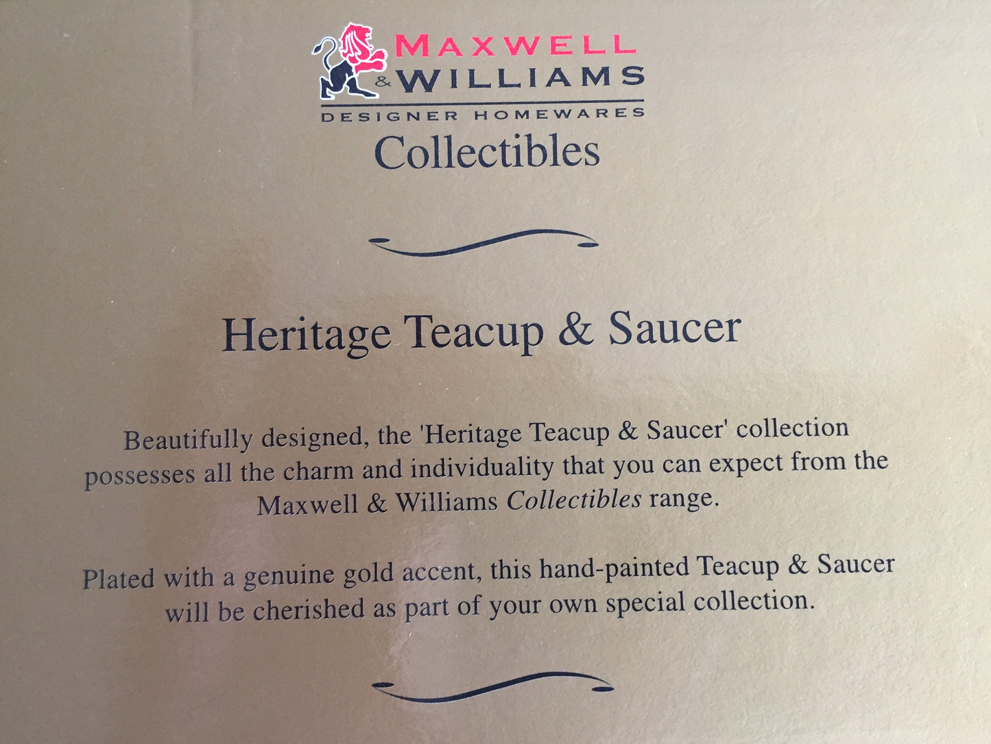Maxwell & Williams Heritage Miniature Teacup and Saucer Set in Box