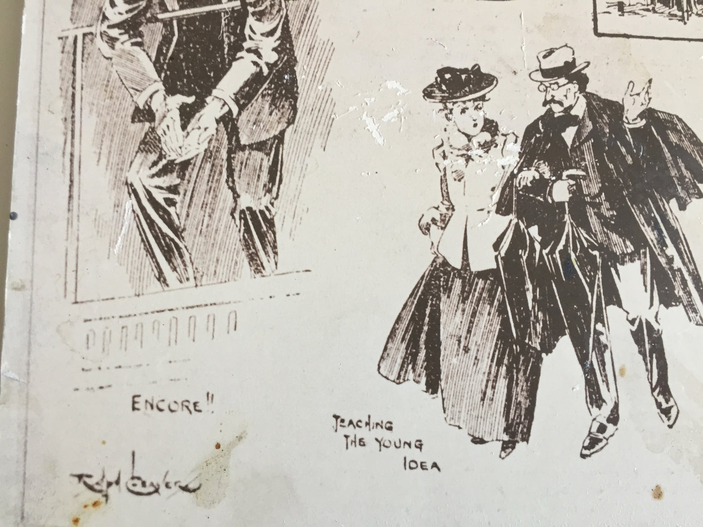 Vintage Mounted Prints of Victorian | Edwardian Theatre Themed Photo Collage | Drawings