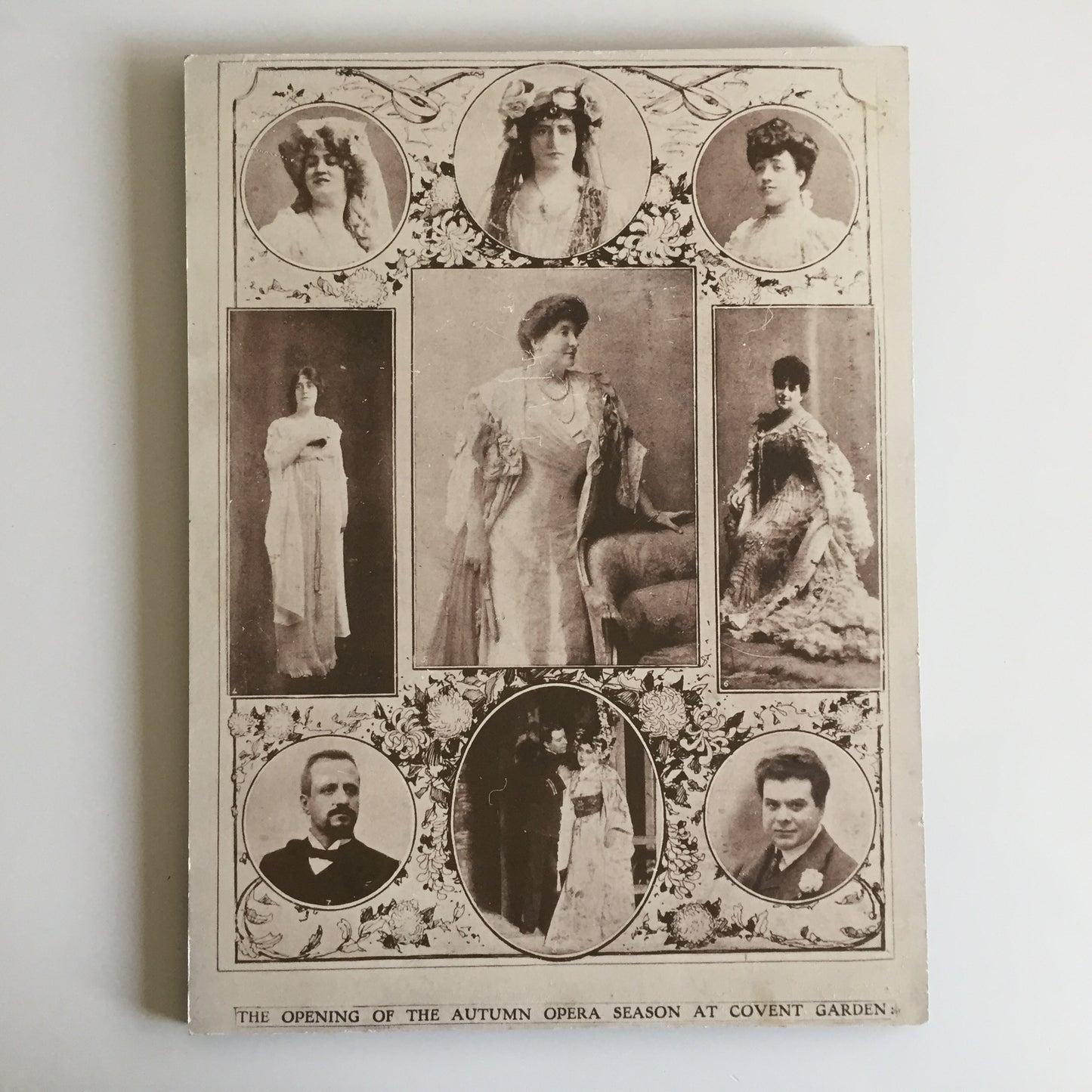 Vintage Mounted Prints of Victorian | Edwardian Theatre Themed Photo Collage | Drawings