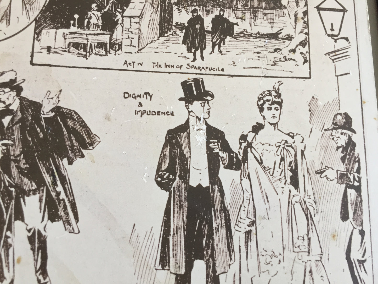 Vintage Mounted Prints of Victorian | Edwardian Theatre Themed Photo Collage | Drawings