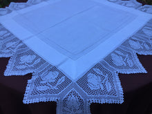 Load image into Gallery viewer, Mary Card &quot;WARATAH&quot; Crochet Lace and Linen Vintage Tablecloth Australian Giant Chart No. 8 (Design First Published in 1912)