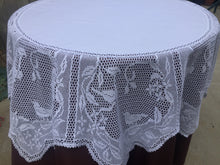 Load image into Gallery viewer, Mary Card &quot;WILD CLEMATIS &amp; CUCKOO&quot; Crochet Lace and Linen Collectible Vintage Tablecloth Australian Giant Chart No. 16 (1926)