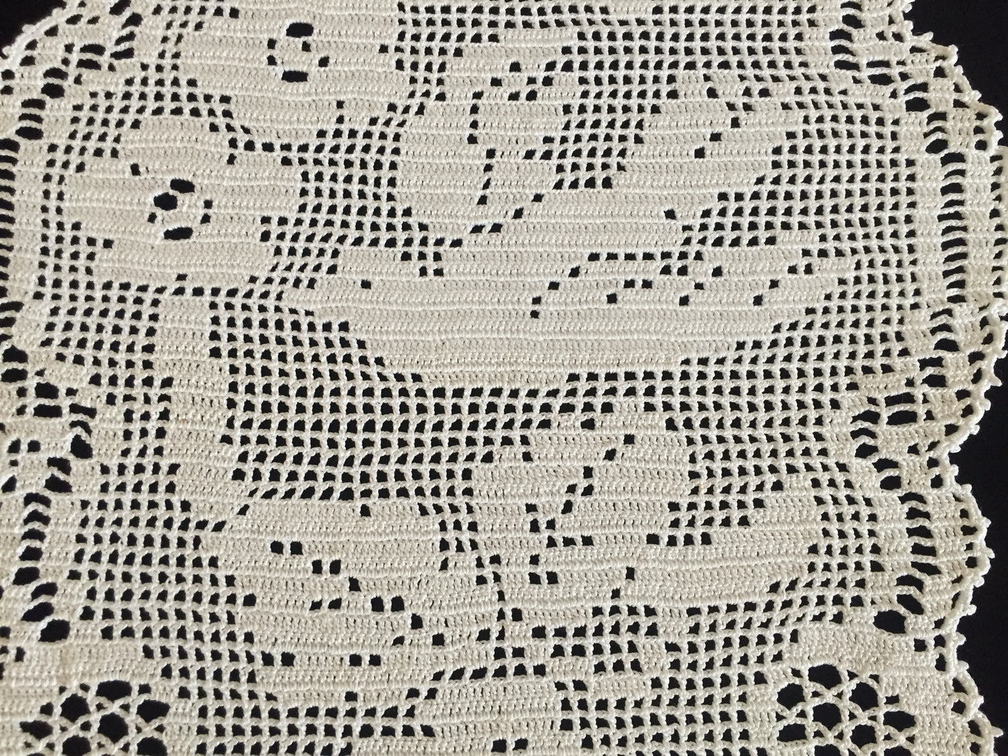 Mary Card Designed "Wild Rose & Pigeon" Chair Cover Set (1933) A Pair of Collectible Vintage Crochet Lace Arm Cover Doilies