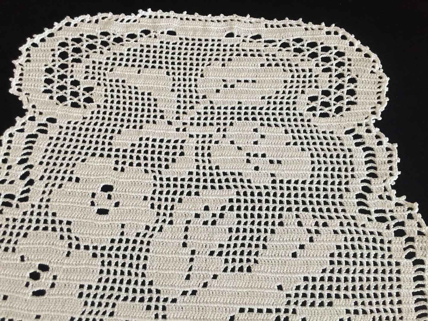 Mary Card Designed "Wild Rose & Pigeon" Chair Cover Set (1933) A Pair of Collectible Vintage Crochet Lace Arm Cover Doilies