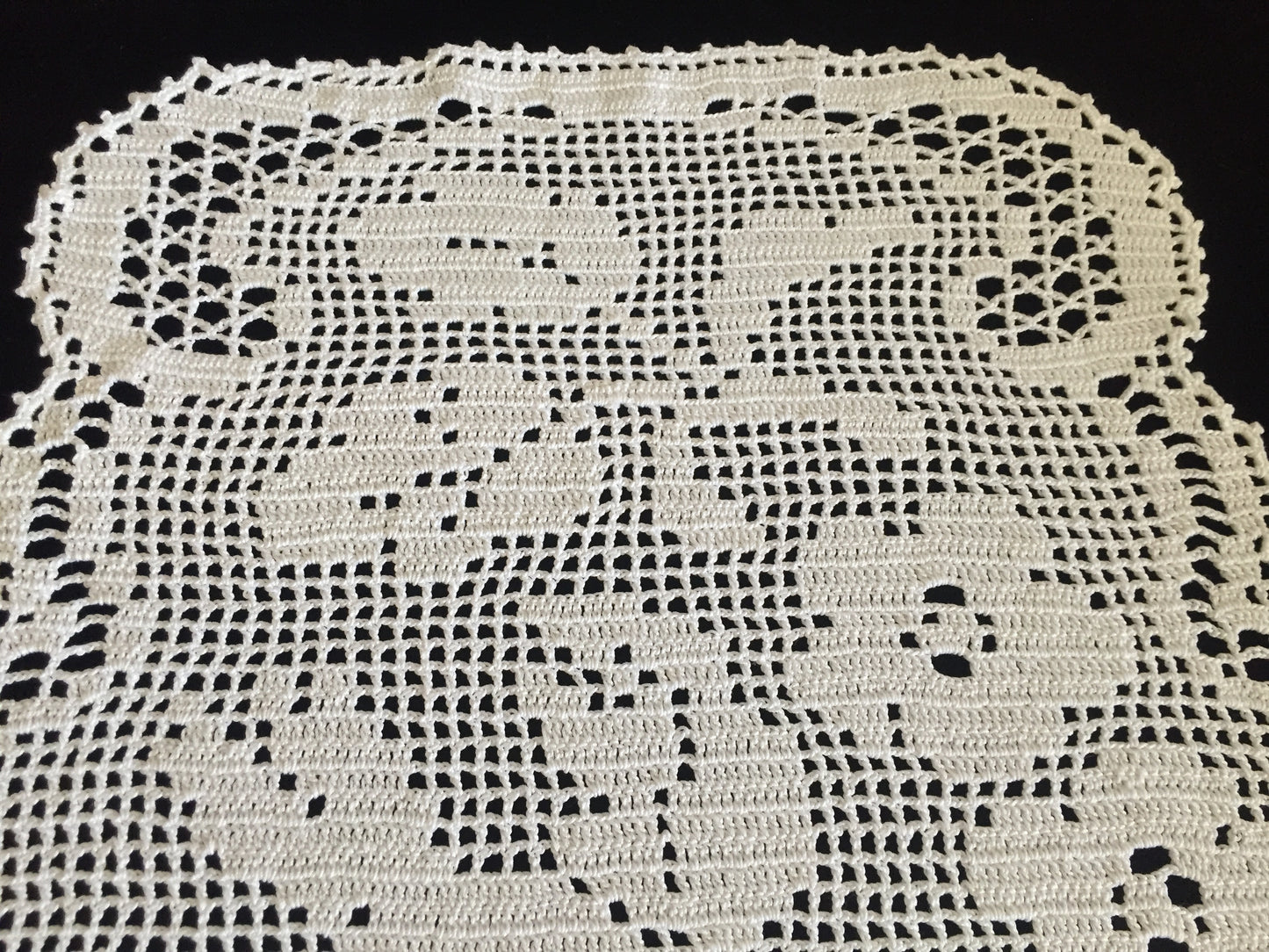 Mary Card Designed "Wild Rose & Pigeon" Chair Cover Set (1933) A Pair of Collectible Vintage Crochet Lace Arm Cover Doilies