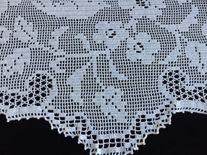 Mary Card Designed "Wild Rose & Pigeon" Chair Cover Doily (1933) Collectible Vintage Crochet Lace