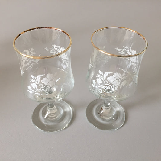 Pair of Dema 'Regent' Wine Sherry Glasses Vintage 1970s