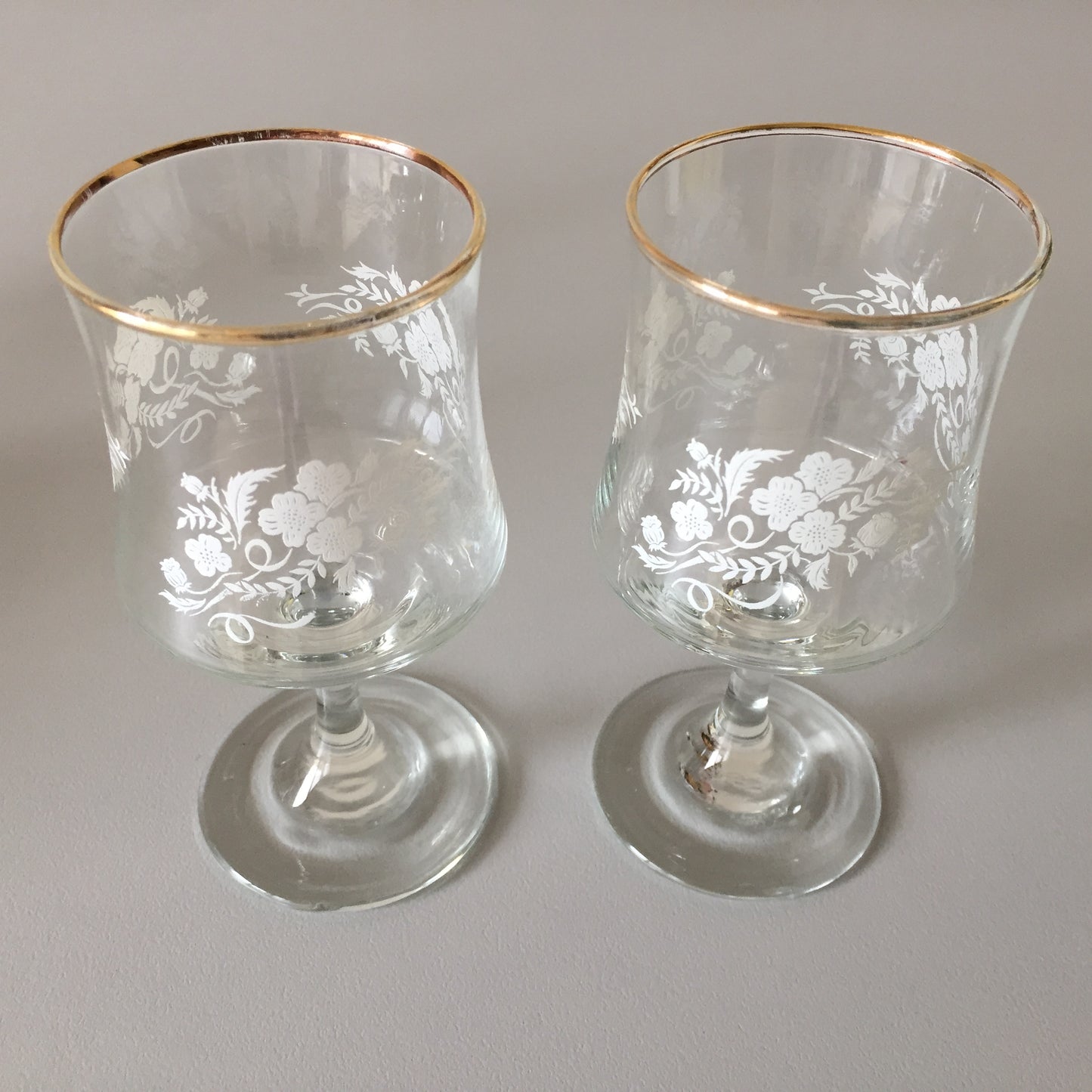 Pair of Dema 'Regent' Wine Sherry Glasses Vintage 1970s