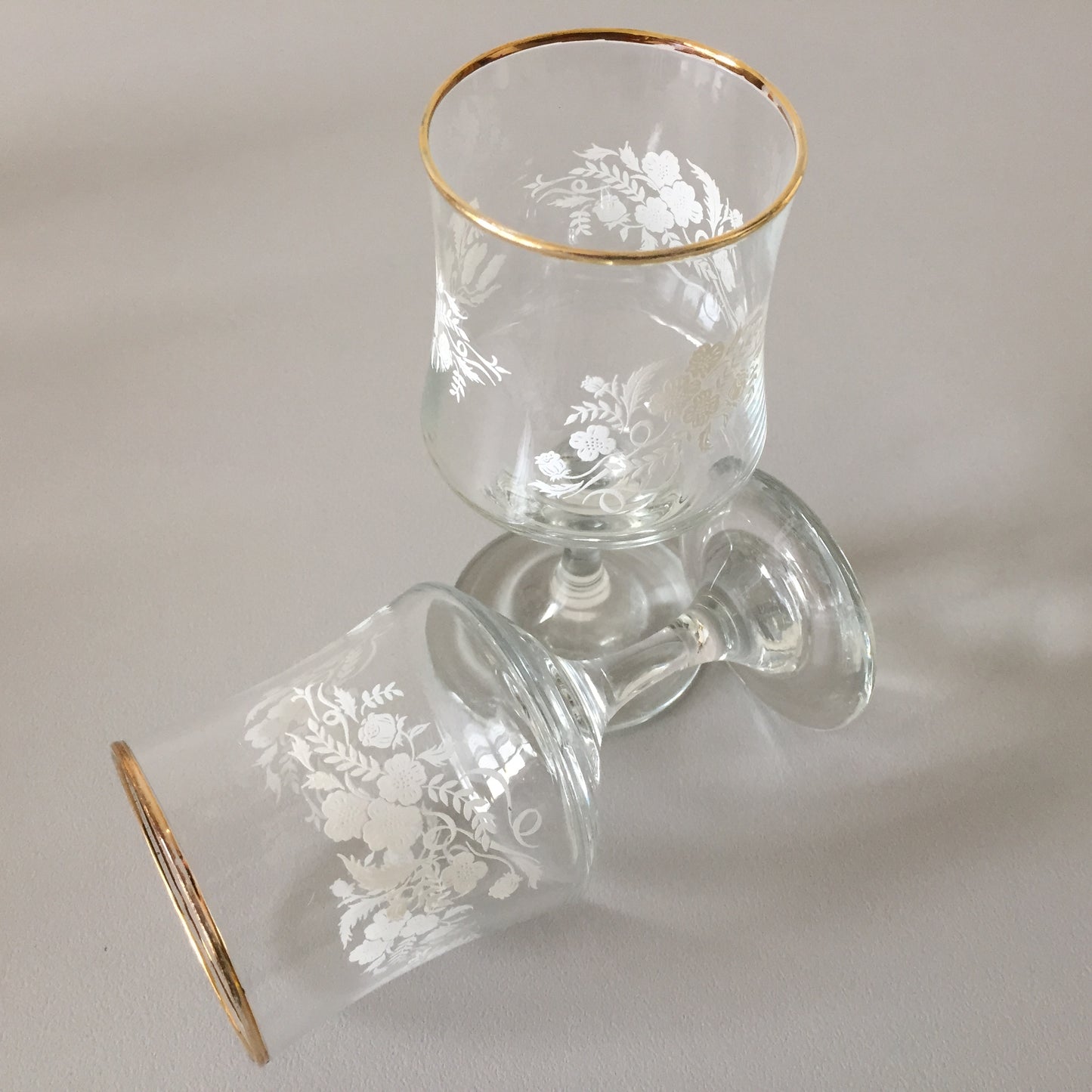 Pair of Dema 'Regent' Wine Sherry Glasses Vintage 1970s