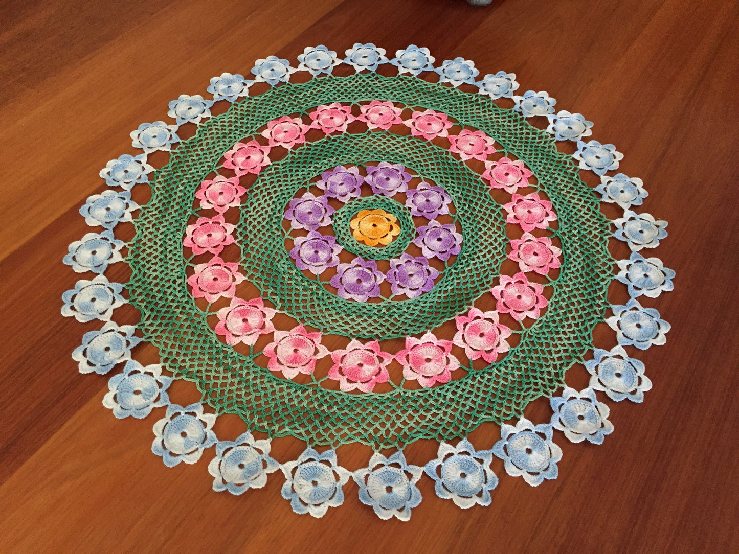 Large Vintage Crochet Lace Doily | Table Centre Mat
