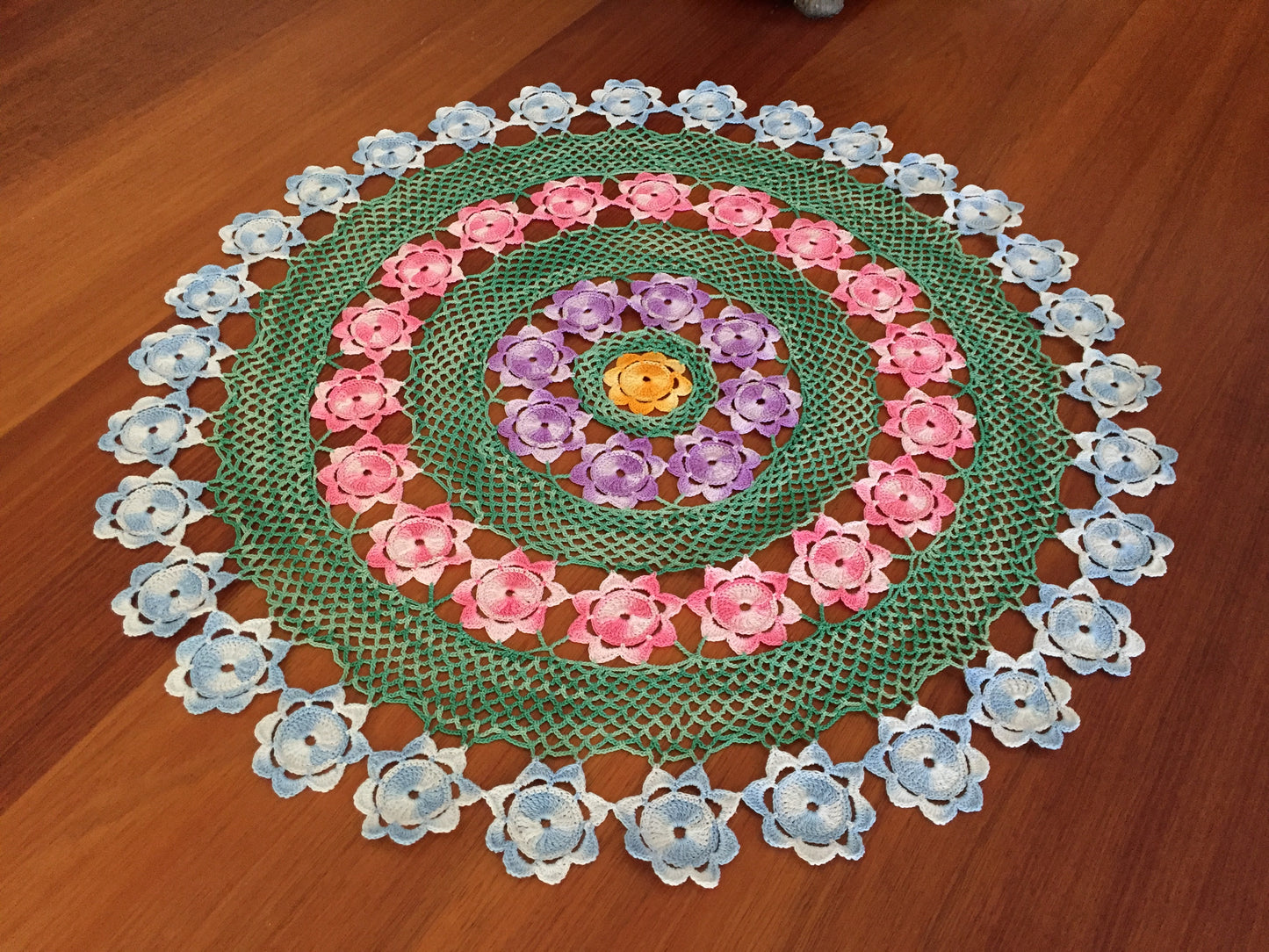 Large Vintage Crochet Lace Doily | Table Centre Mat