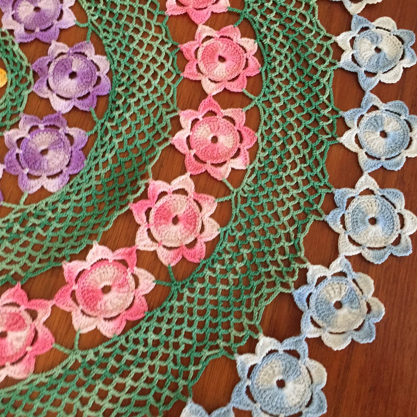 Large Vintage Crochet Lace Doily | Table Centre Mat