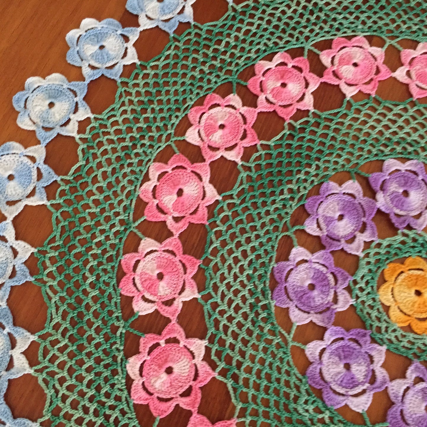 Large Vintage Crochet Lace Doily | Table Centre Mat