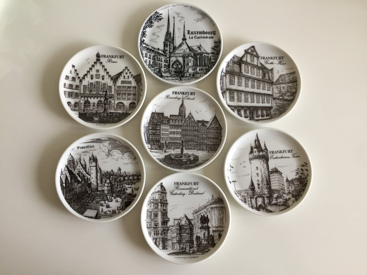 Bavarian Vintage Porcelain Ring Dish Black & White | Drink Coaster
