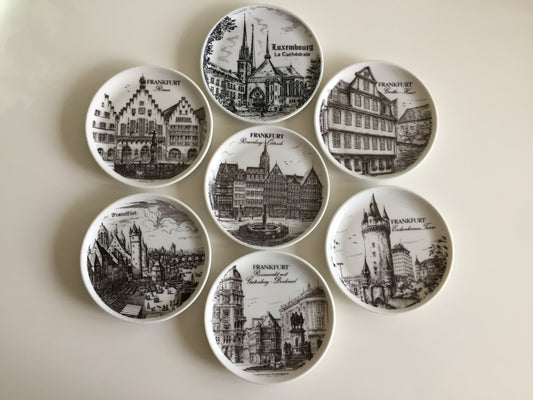 Bavarian Vintage Porcelain Ring Dish Black & White | Drink Coaster