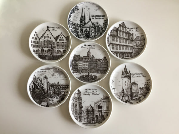Bavarian Vintage Porcelain Ring Dish Black & White | Drink Coaster