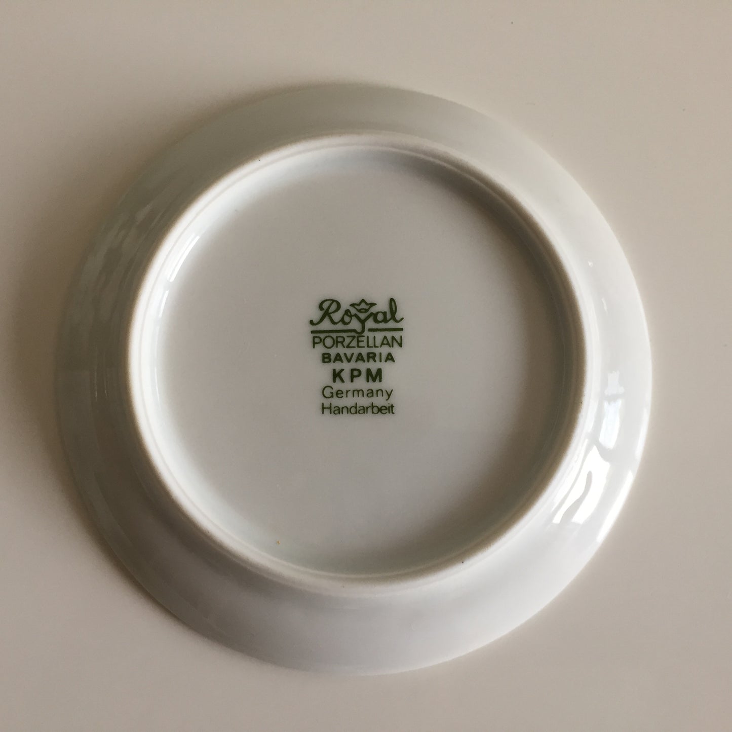 Bavarian Vintage Porcelain Ring Dish Black & White | Drink Coaster | Frankfurt Landmarks