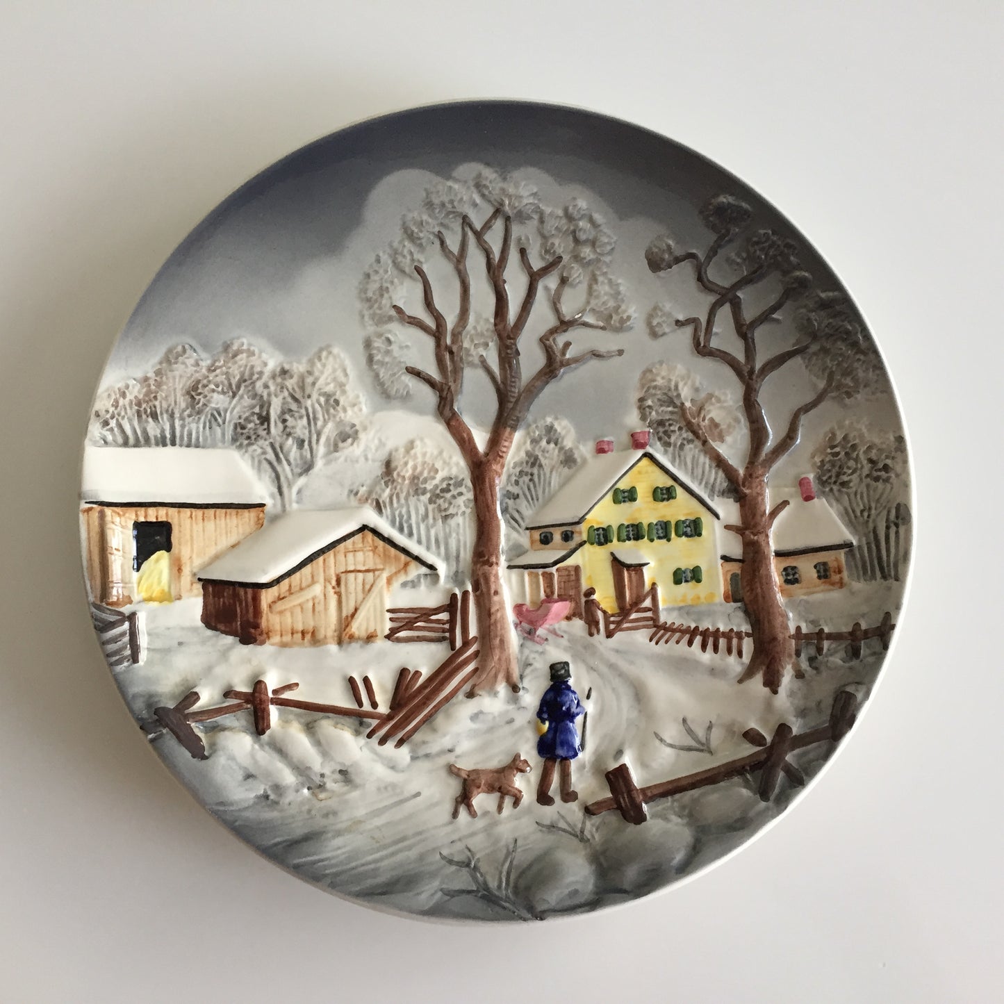 Decorative Wall Plate Winter Scene Made in Western Germany