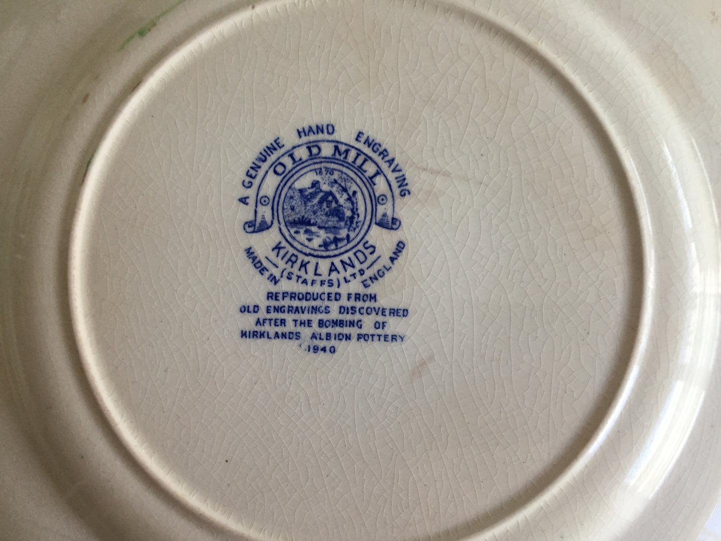 The Old Mill Blue Small Dinner Plate England Vintage Kirklands