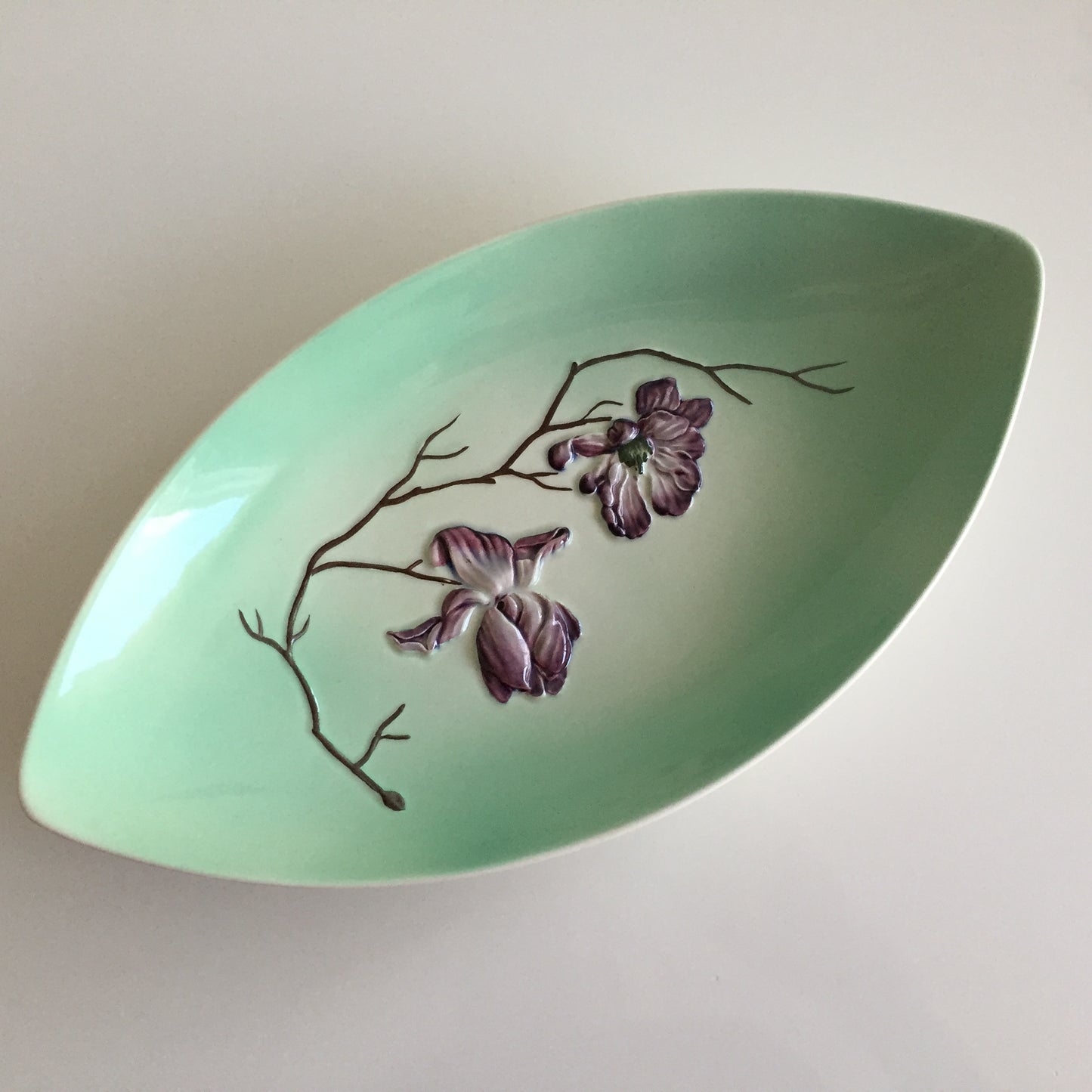 Carlton Ware Purple Magnolia 1950s English Vintage Serving Dish