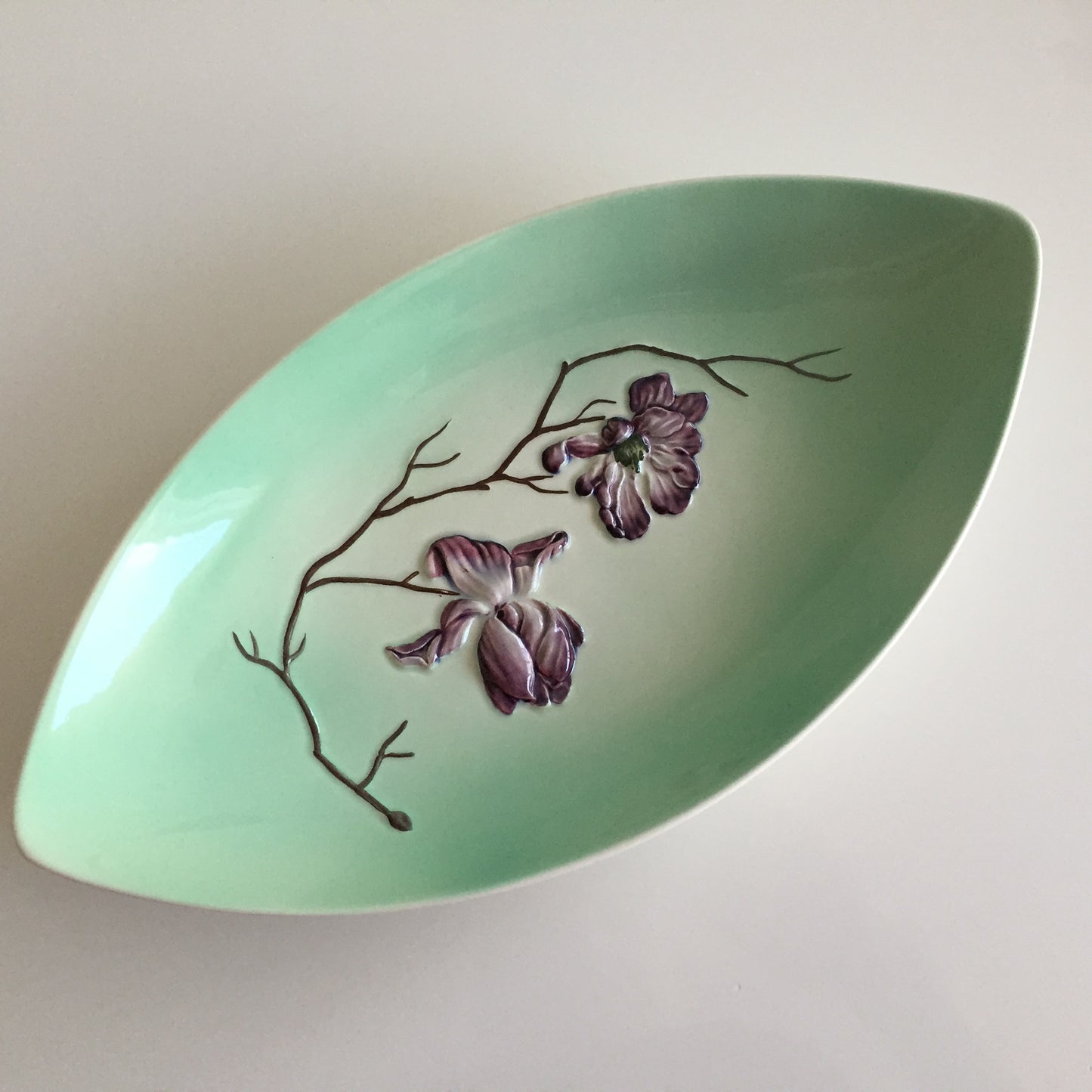Carlton Ware Purple Magnolia 1950s English Vintage Serving Dish
