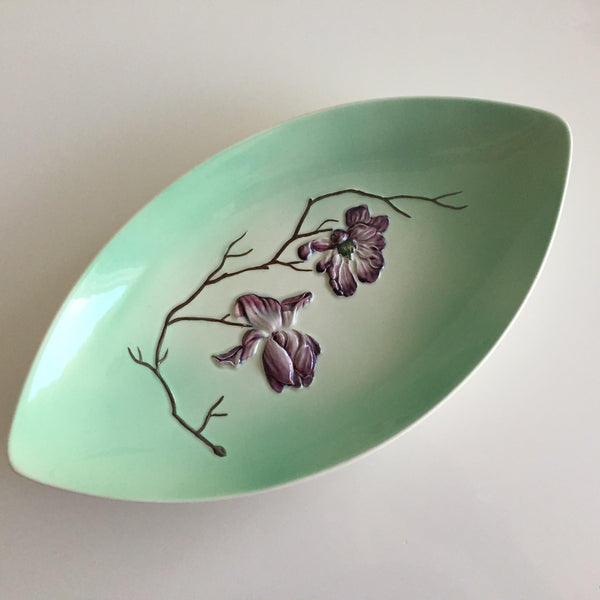 Carlton Ware Purple Magnolia 1950s English Vintage Serving Dish