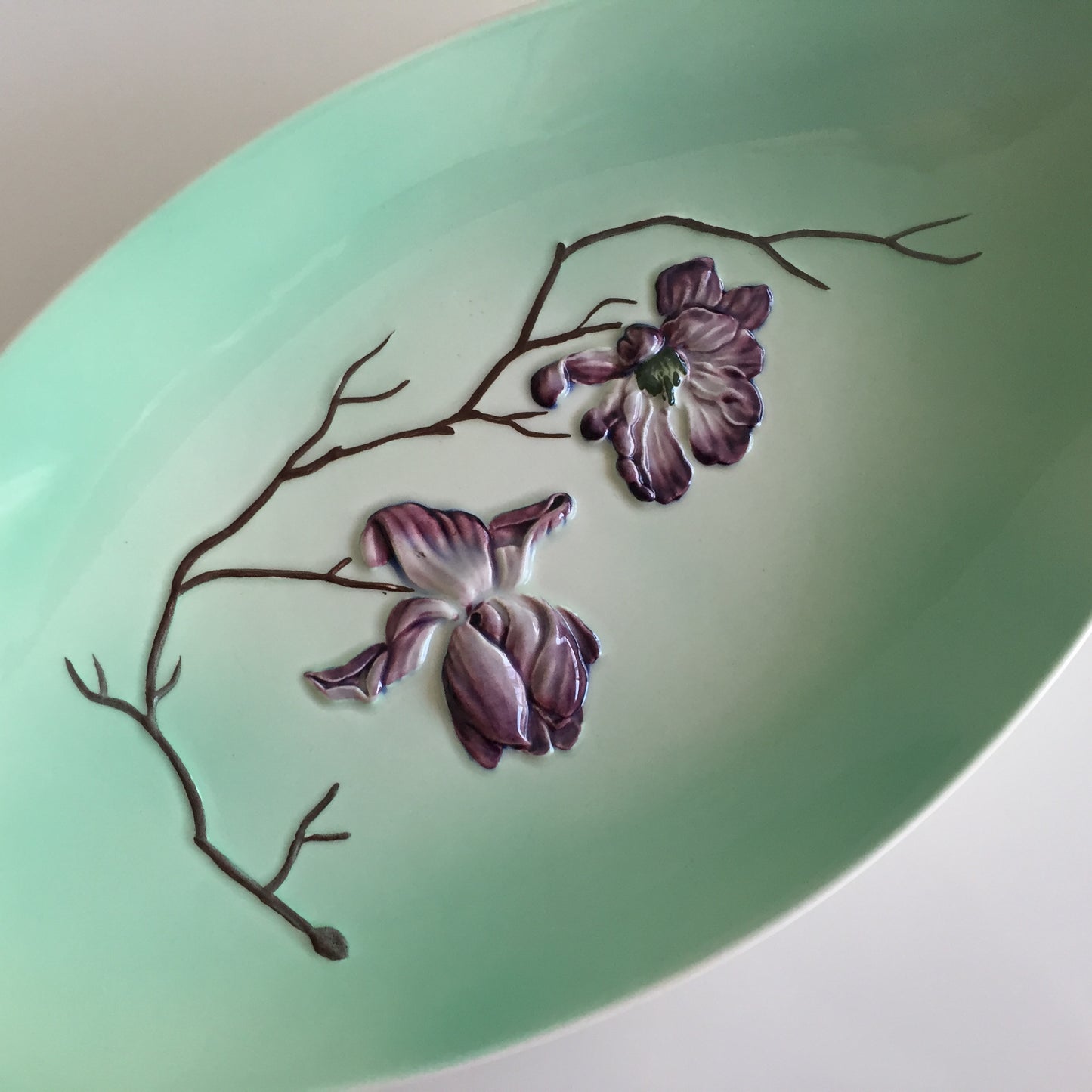 Carlton Ware Purple Magnolia 1950s English Vintage Serving Dish