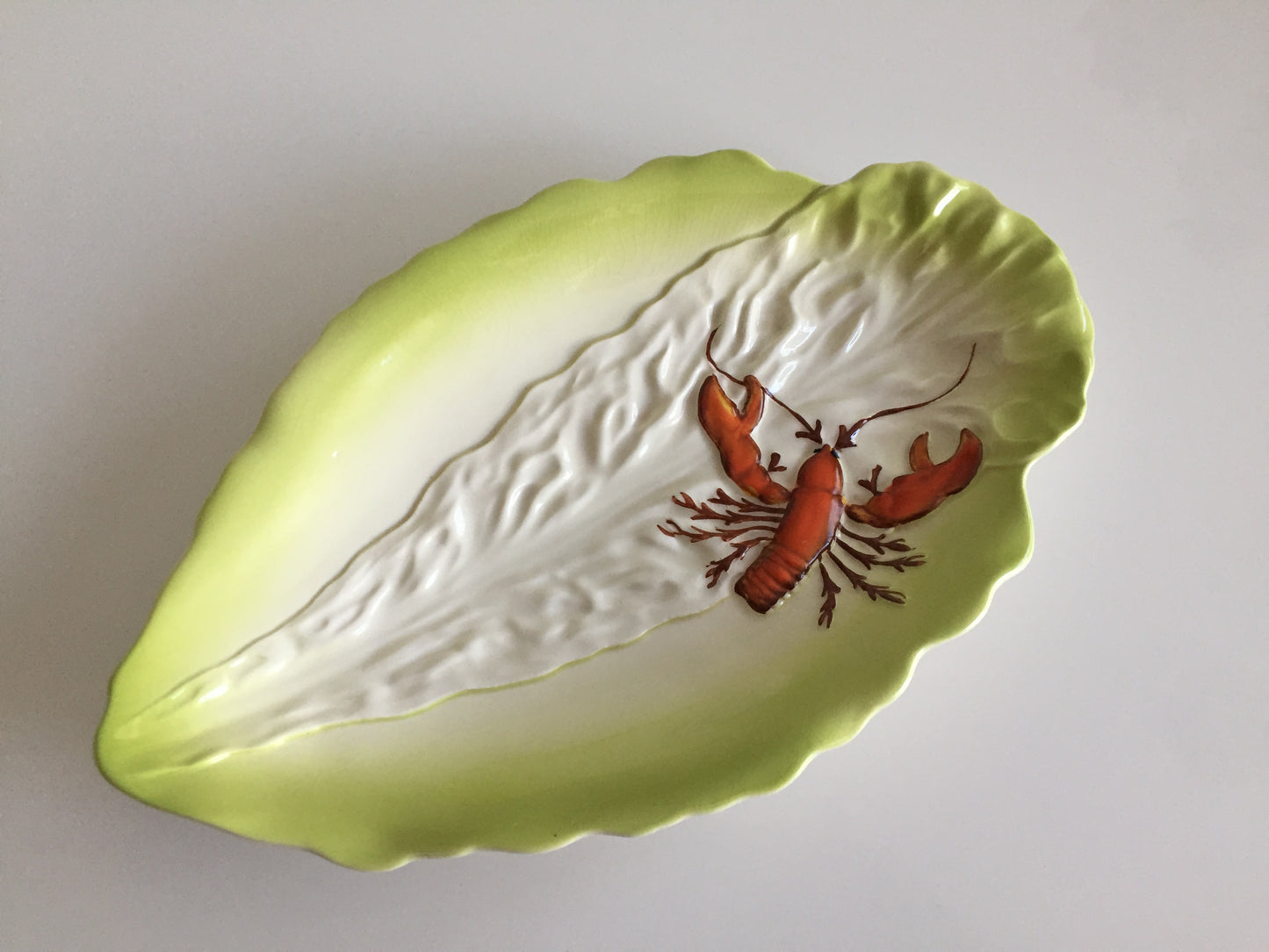 Carlton Ware Lobster & Lettuce Leaf 1950s English Vintage Serving Dish