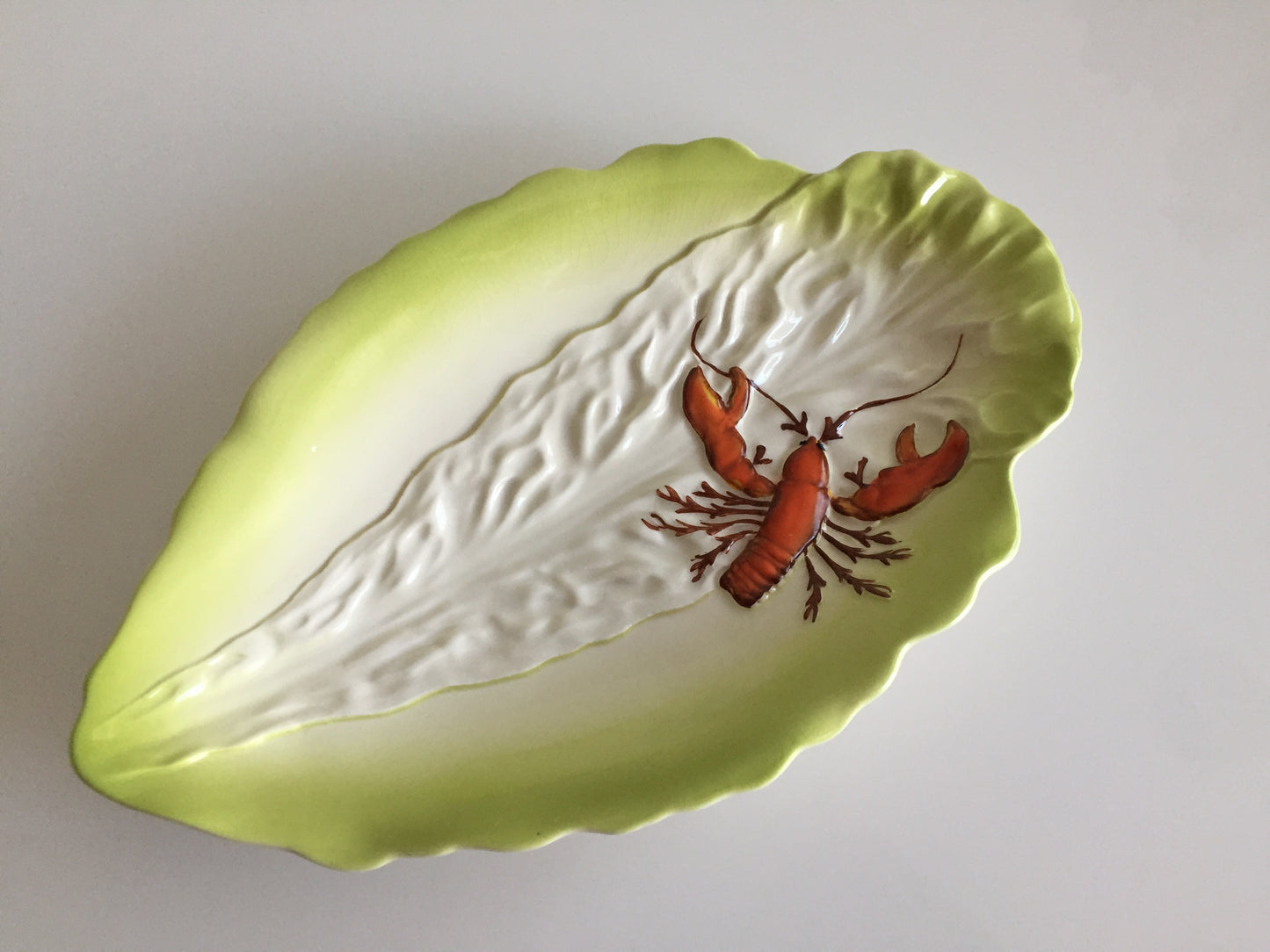 Carlton Ware Lobster & Lettuce Leaf 1950s English Vintage Serving Dish