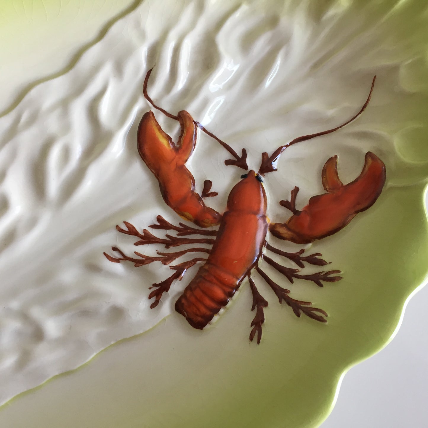 Carlton Ware Lobster & Lettuce Leaf 1950s English Vintage Serving Dish