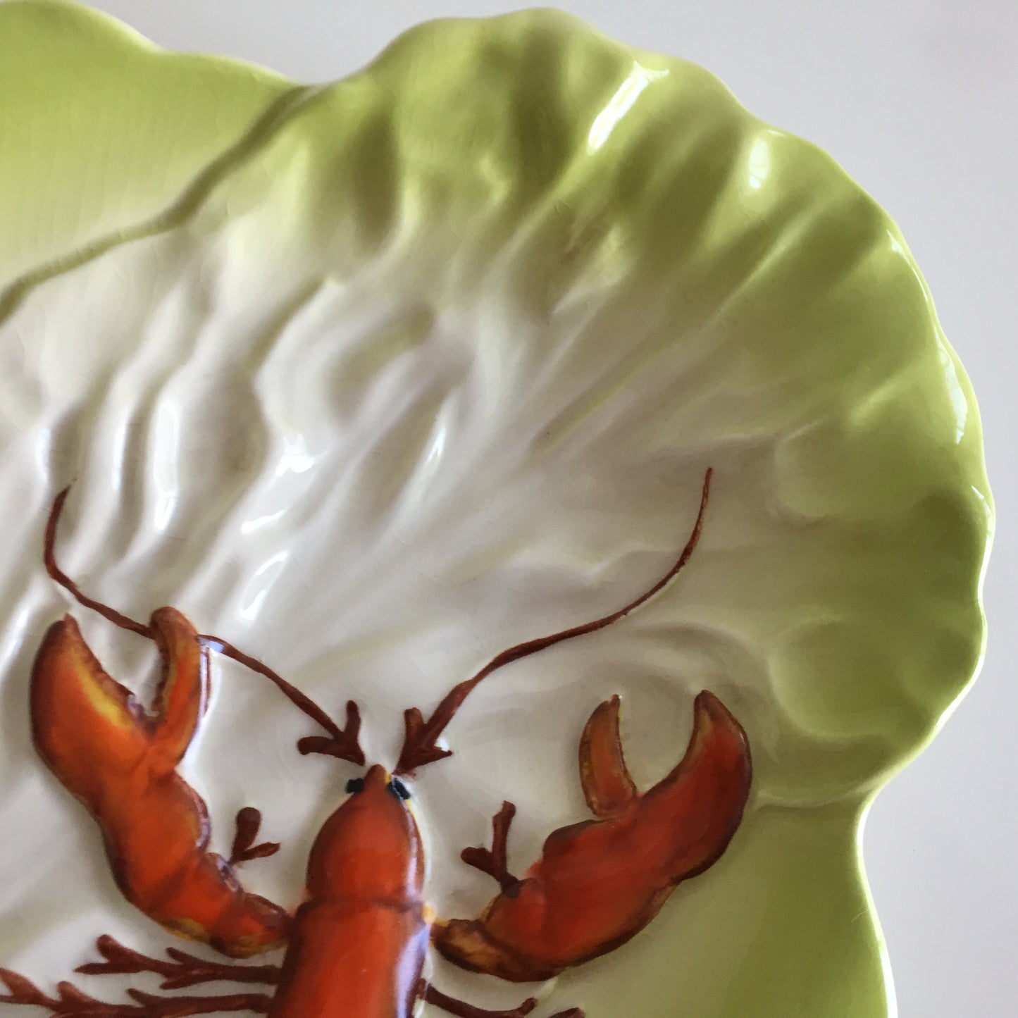 Carlton Ware Lobster & Lettuce Leaf 1950s English Vintage Serving Dish