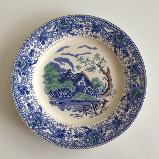 The Old Mill Blue Small Dinner Plate England Vintage Kirklands