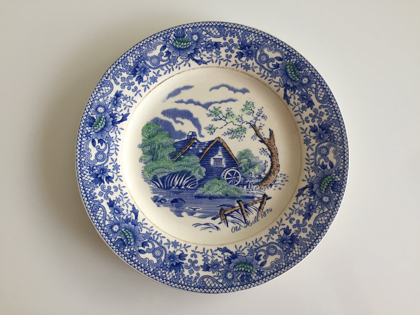 The Old Mill Blue Small Dinner Plate England Vintage Kirklands