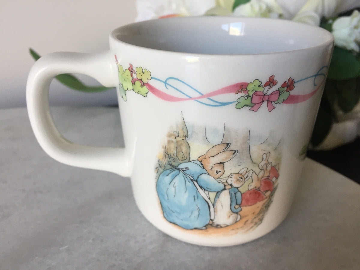 Wedgwood, World of Beatrix Potter, Peter Rabbit Child's Christening Mug 1993 Vintage