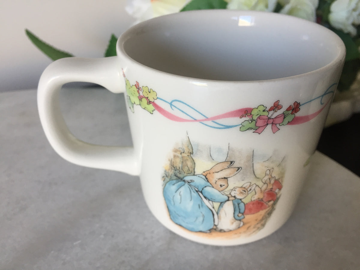 Wedgwood, World of Beatrix Potter, Peter Rabbit Child's Christening Mug 1993 Vintage