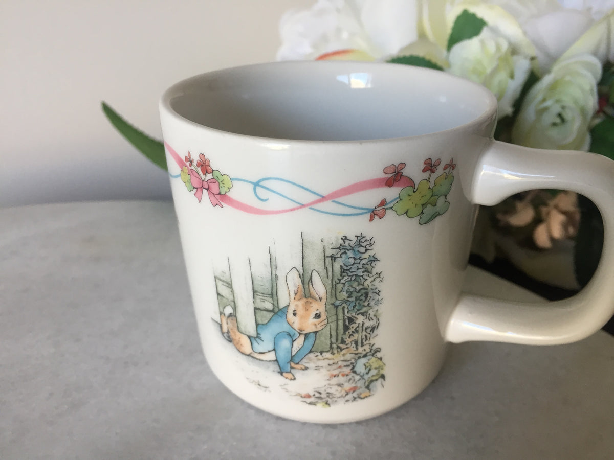 Wedgwood, World of Beatrix Potter, Peter Rabbit Child's Christening Mug 1993 Vintage