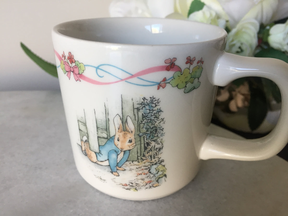 Wedgwood, World of Beatrix Potter, Peter Rabbit Child's Christening Mug 1993 Vintage