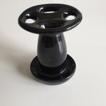 Load image into Gallery viewer, Japanese Vintage Toothbrush Stand Iris Black Onyx Takakashi Gold Trim