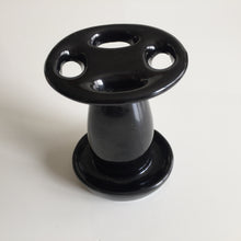 Load image into Gallery viewer, Japanese Vintage Toothbrush Stand Iris Black Onyx Takakashi Gold Trim