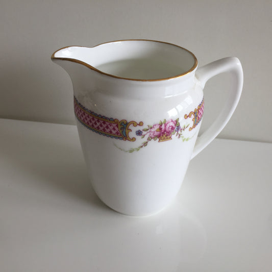 Tuscan English Vintage Porcelain Creamer with Art Deco Pattern