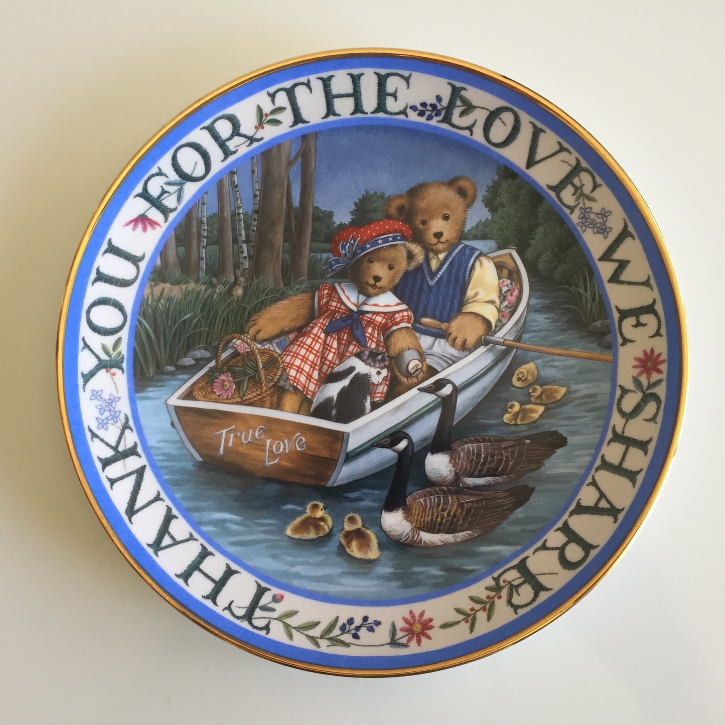 Vintage Royal Doulton Teddy Bear Plate by Linda Hill Griffith - 1990s Gold Trim, Limited Edition