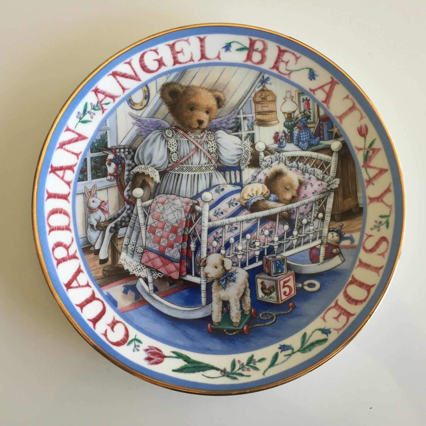 Vintage Royal Doulton Teddy Bear Plate by Linda Hill Griffith - 1990s Gold Trim, Limited Edition