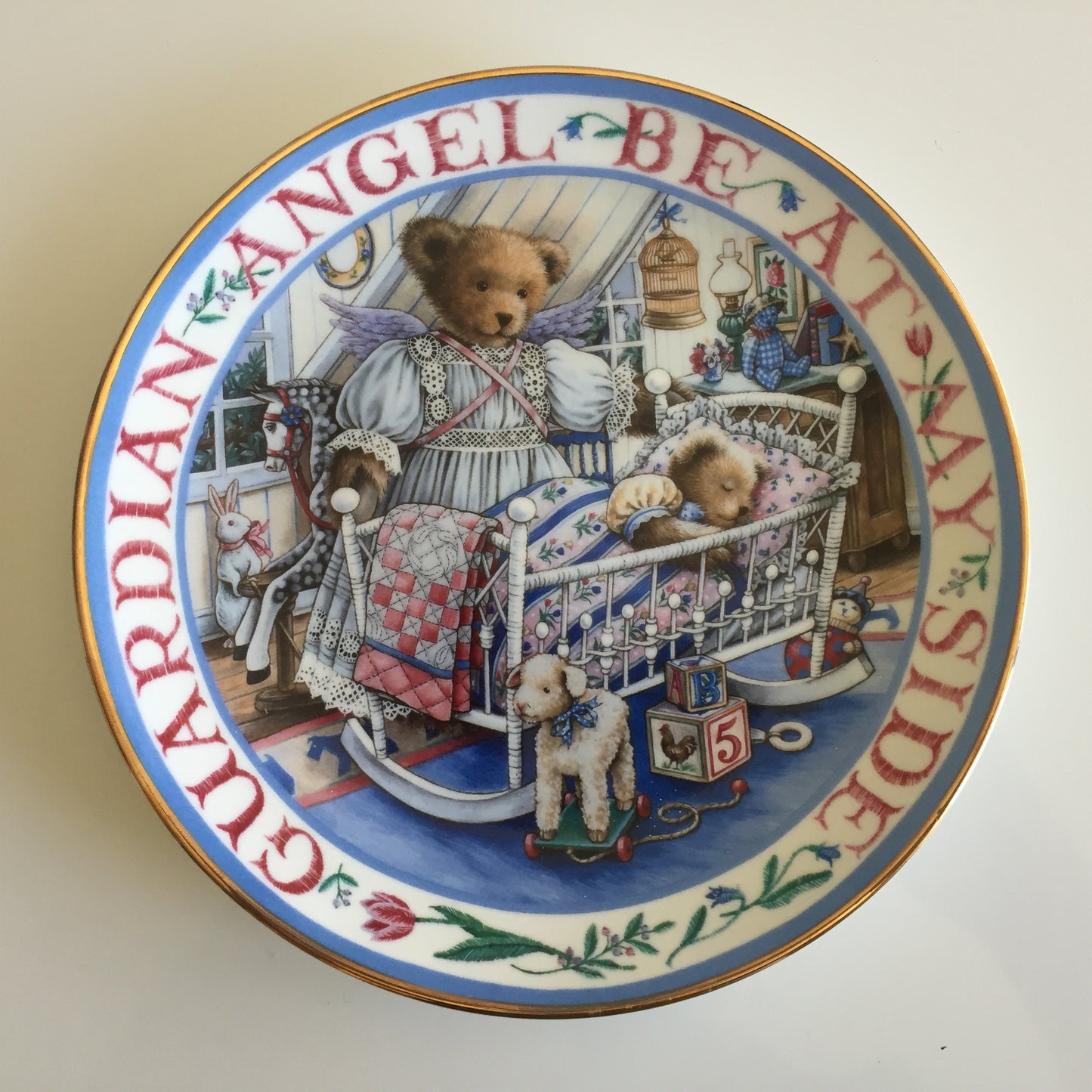Vintage Royal Doulton Teddy Bear Plate by Linda Hill Griffith - 1990s Gold Trim, Limited Edition