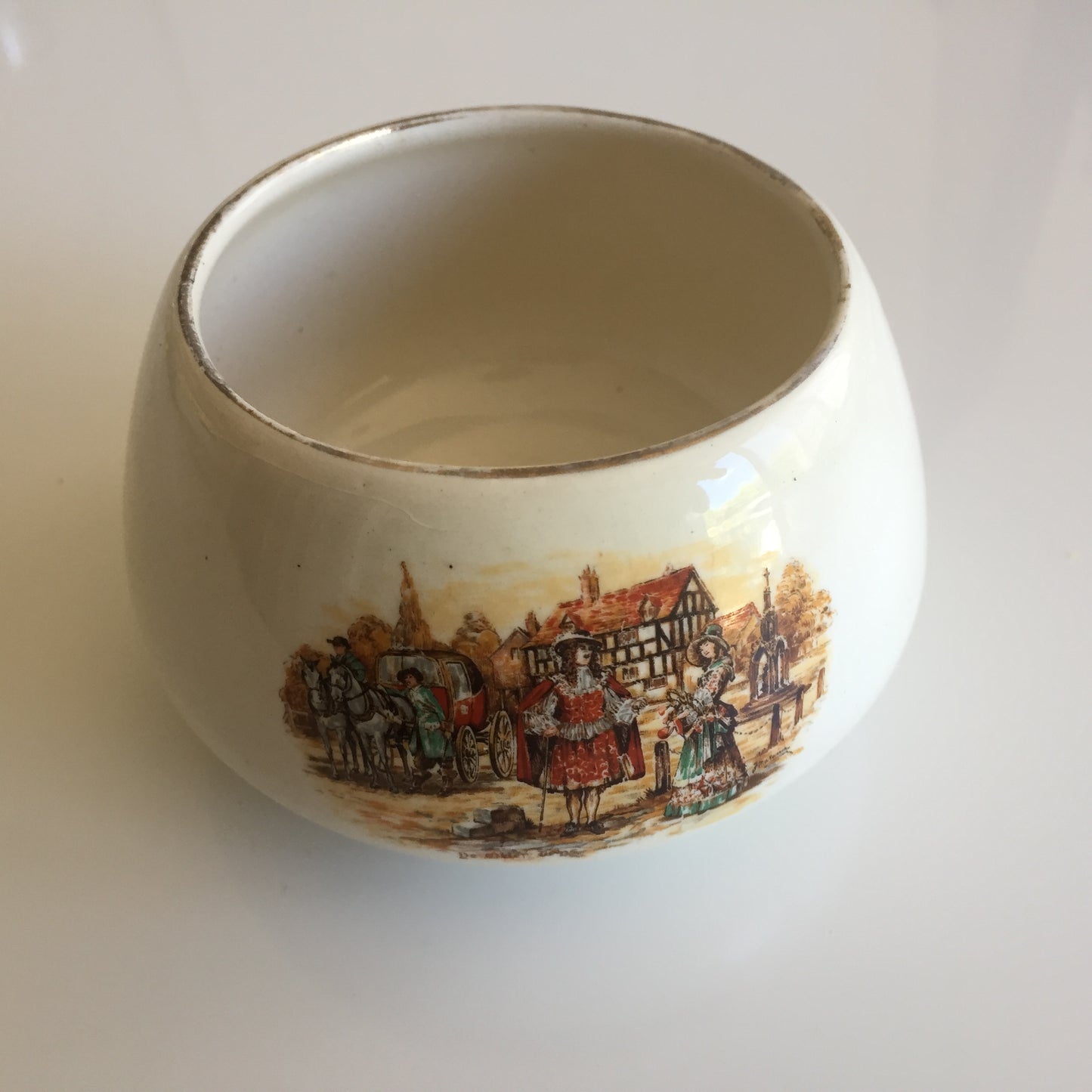 Sandlandware Lancaster "Ye Olden Days" Vintage Sugar/Trinket/Jewellery Bowl